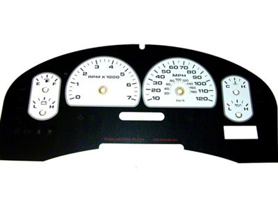 US Speedo Daytona Edition Gauge Face; KMH; White (04-06 F-150 XLT)