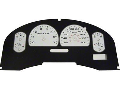 US Speedo Daytona Edition Gauge Face; KMH; White (07-08 F-150 XLT)