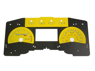 US Speedo Daytona Edition Gauge Face; KMH; Yellow (11-14 F-150 Raptor)