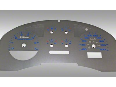 US Speedo Stainless Edition Gauge Face; KMH; Blue (04-06 F-150 FX4)