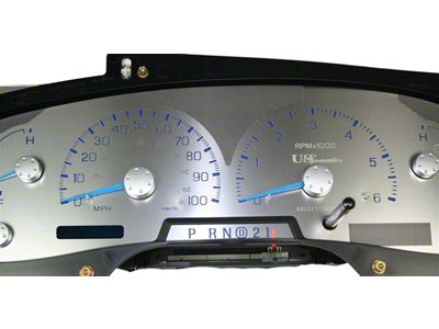 US Speedo Stainless Edition Gauge Face; KMH; Red (99-03 F-150)