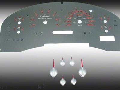 US Speedo Stainless Edition Gauge Face; KMH; Red (07-08 F-150 XLT)