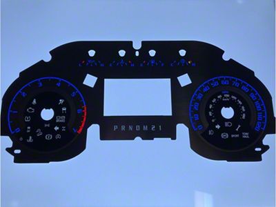 US Speedo Stainless Edition Gauge Face; MPH; Blue (15-16 F-150 XLT w/ 4-Inch Display)