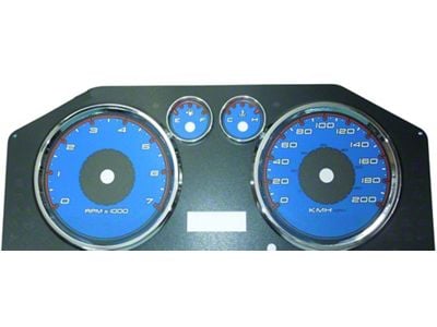 US Speedo Daytona Edition Gauge Face; KMH; 4-Gauges; Blue (09-12 RAM 1500)