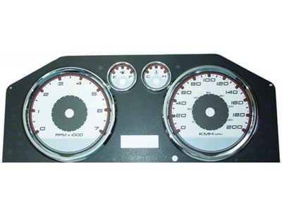 US Speedo Daytona Edition Gauge Face; KMH; 4-Gauges; White (09-12 RAM 1500)