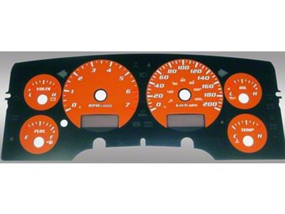 US Speedo Daytona Edition Gauge Face; KMH; Orange (02-05 RAM 1500)