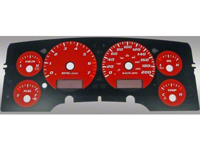 US Speedo Daytona Edition Gauge Face; KMH; Red (02-05 RAM 1500)