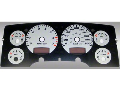 US Speedo Daytona Edition Gauge Face; KMH; Silver (02-05 RAM 1500)