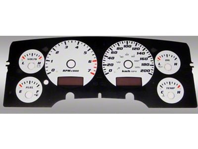 US Speedo Daytona Edition Gauge Face; KMH; White (02-05 RAM 1500)