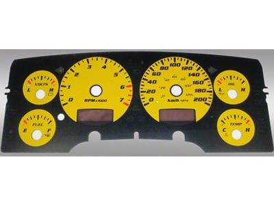 US Speedo Daytona Edition Gauge Face; KMH; Yellow (02-05 RAM 1500)