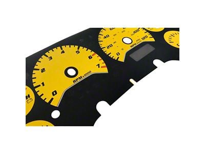 US Speedo Daytona Edition Gauge Face; MPH; 4-Gauges; Yellow (09-12 RAM 1500)