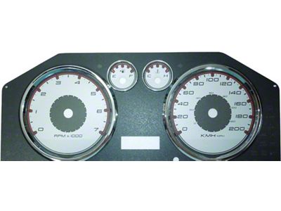 US Speedo Daytona Edition Gauge Face; KMH; 4-Gauges; Silver (10-12 RAM 5.7L 2500)