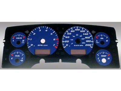 US Speedo Daytona Edition Gauge Face; KMH; Blue (03-05 RAM 2500, Excluding Diesel)