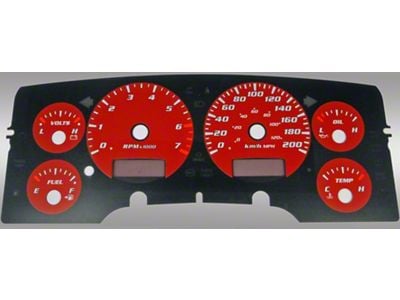 US Speedo Daytona Edition Gauge Face; KMH; Red (03-05 RAM 2500, Excluding Diesel)