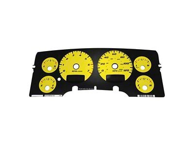 US Speedo Daytona Edition Gauge Face; MPH; Yellow (03-05 RAM 2500, Excluding Diesel)