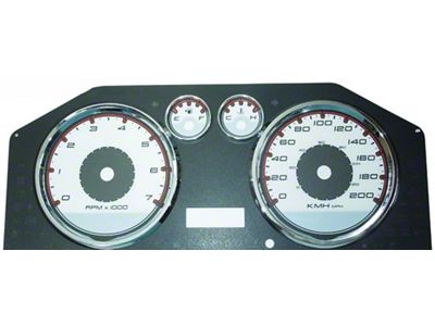 US Speedo Daytona Edition Gauge Face; KMH; 4-Gauges; White (10-12 RAM 5.7L 3500)