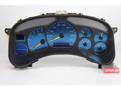 US Speedo Aqua Edition Gauge Face; KMH (99-02 Sierra 1500)