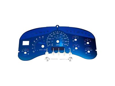 US Speedo Aqua Edition Gauge Face; MPH (99-02 Sierra 1500 w/ Transmission Temperature Gauge)