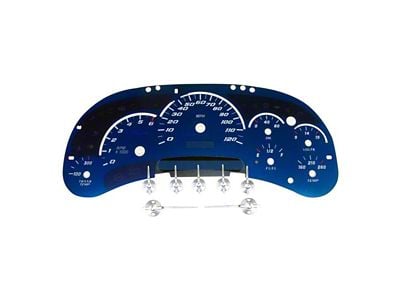 US Speedo Aqua Edition Gauge Face; MPH (03-05 Sierra 1500 w/ Transmission Temperature Gauge)