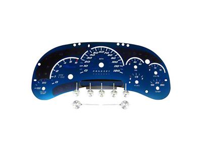 US Speedo Aqua Edition Gauge Face; MPH (2006 Sierra 1500 w/ Transmission Temperature Gauge)