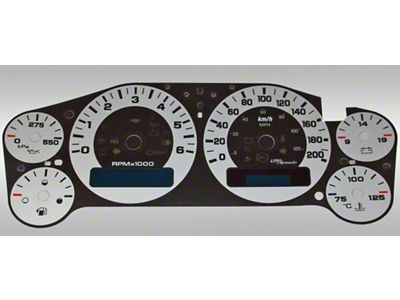 US Speedo Daytona Edition Gauge Face; KMH; Silver (07-13 Sierra 1500)