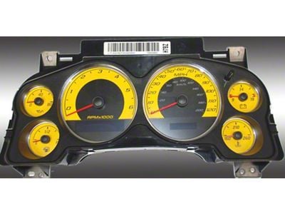 US Speedo Daytona Edition Gauge Face; KMH; Yellow (07-13 Sierra 1500)