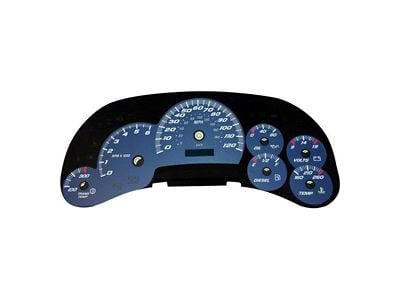 US Speedo Daytona Edition Gauge Face; MPH; Blue (03-05 Sierra 1500 w/ Transmission Temperature Gauge)