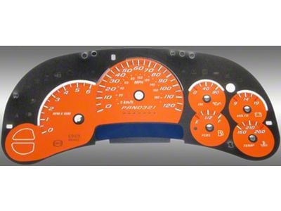 US Speedo Daytona Edition Gauge Face; MPH; Orange (2006 Sierra 1500)