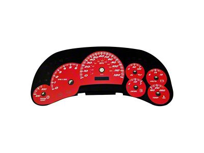 US Speedo Daytona Edition Gauge Face; MPH; Red (03-05 Sierra 1500 w/ Transmission Temperature Gauge)