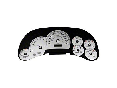 US Speedo Daytona Edition Gauge Face; MPH; Silver (03-05 Sierra 1500 w/ Transmission Temperature Gauge)