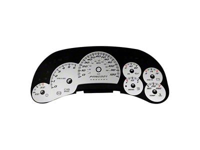 US Speedo Daytona Edition Gauge Face; MPH; Silver (2006 Sierra 1500 w/ Transmission Temperature Gauge)