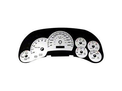 US Speedo Daytona Edition Gauge Face; MPH; White (03-05 Sierra 1500 w/ Transmission Temperature Gauge)