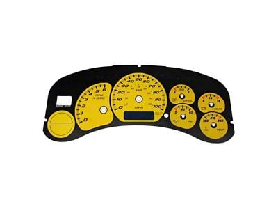 US Speedo Daytona Edition Gauge Face; MPH; Yellow (99-02 Sierra 1500)