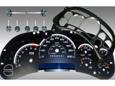 US Speedo Escalade Edition Gauge Cluster Kit; KMH; Black (2006 Sierra 1500)