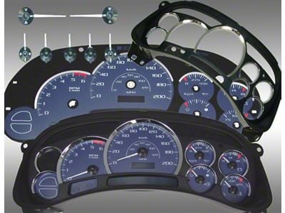 US Speedo Escalade Edition Gauge Cluster Kit; KMH; Blue (03-05 Sierra 1500)