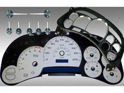 US Speedo Escalade Edition Gauge Cluster Kit; KMH; Silver (03-05 Sierra 1500)