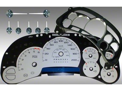 US Speedo Escalade Edition Gauge Cluster Kit; KMH; Silver (2006 Sierra 1500)