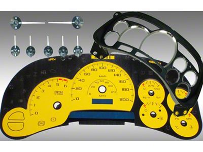 US Speedo Escalade Edition Gauge Cluster Kit; KMH; Yellow (03-05 Sierra 1500)