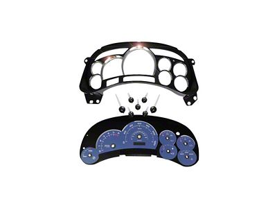 US Speedo Escalade Edition Gauge Cluster Kit; MPH; Blue (03-05 Sierra 1500 w/ Transmission Temperature Gauge)