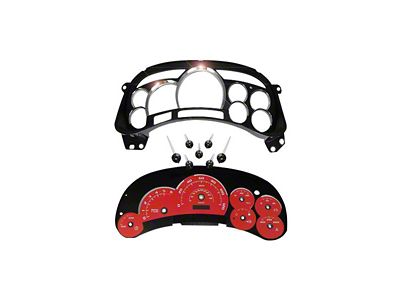 US Speedo Escalade Edition Gauge Cluster Kit; MPH; Red (03-05 Sierra 1500 w/ Transmission Temperature Gauge)