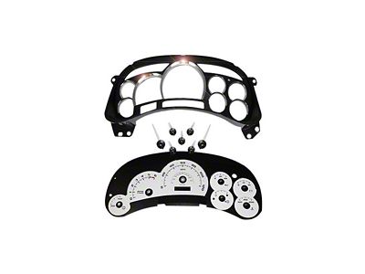 US Speedo Escalade Edition Gauge Cluster Kit; MPH; Silver (03-05 Sierra 1500 w/ Transmission Temperature Gauge)