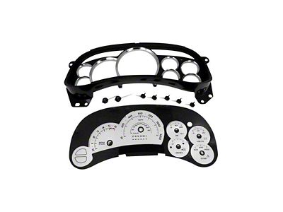 US Speedo Escalade Edition Gauge Cluster Kit; MPH; Silver (2006 Sierra 1500)