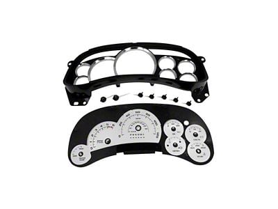 US Speedo Escalade Edition Gauge Cluster Kit; MPH; Silver (2006 Sierra 1500 w/ Transmission Temperature Gauge)