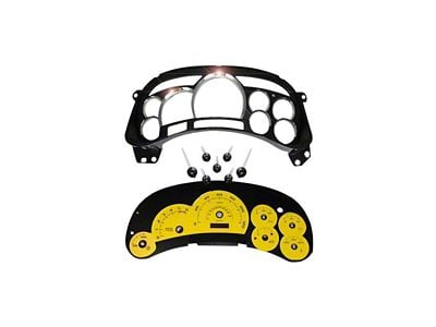 US Speedo Escalade Edition Gauge Cluster Kit; MPH; Yellow (03-05 Sierra 1500 w/ Transmission Temperature Gauge)