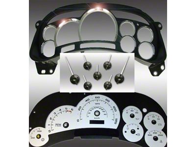 US Speedo Escalade Edition LED Ready Gauge Cluster Kit; MPH; Silver (03-05 Sierra 1500 w/ Transmission Temperature Gauge)