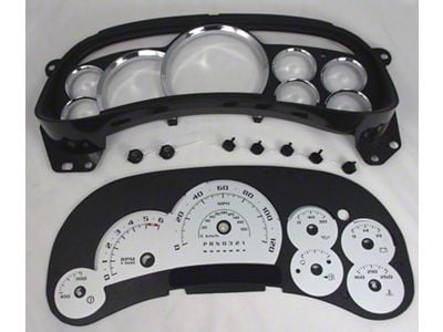 US Speedo Escalade Edition LED Ready Gauge Cluster Kit; MPH; Silver (2006 Sierra 1500 w/ Transmission Temperature Gauge)