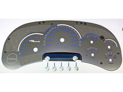 US Speedo Stainless Edition Gauge Face; KMH; Blue (2006 Sierra 1500)