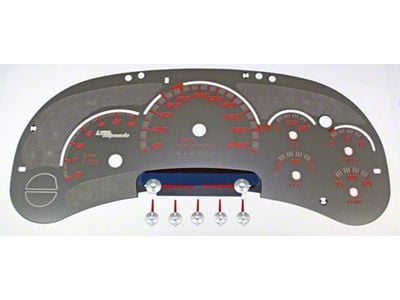 US Speedo Stainless Edition Gauge Face; KMH; Red (2006 Sierra 1500)