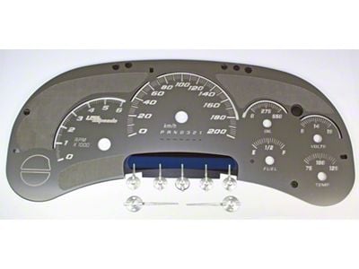 US Speedo Stainless Edition Gauge Face; KMH; White (2006 Sierra 1500)