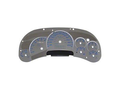 US Speedo Stainless Edition Gauge Face; MPH; Blue (2006 Sierra 1500 w/ Transmission Temperature Gauge)